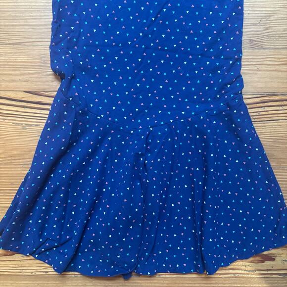 Tea blue colorful triangle geometric sleeveless girls dress SIZE 10 - Picture 3 of 5